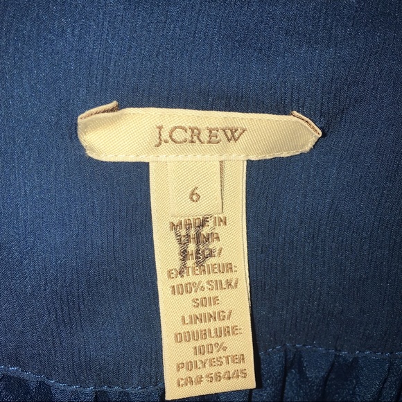 J. Crew Natasha Crinkled Silk Chiffon Blouse SZ 6. - Picture 7 of 7